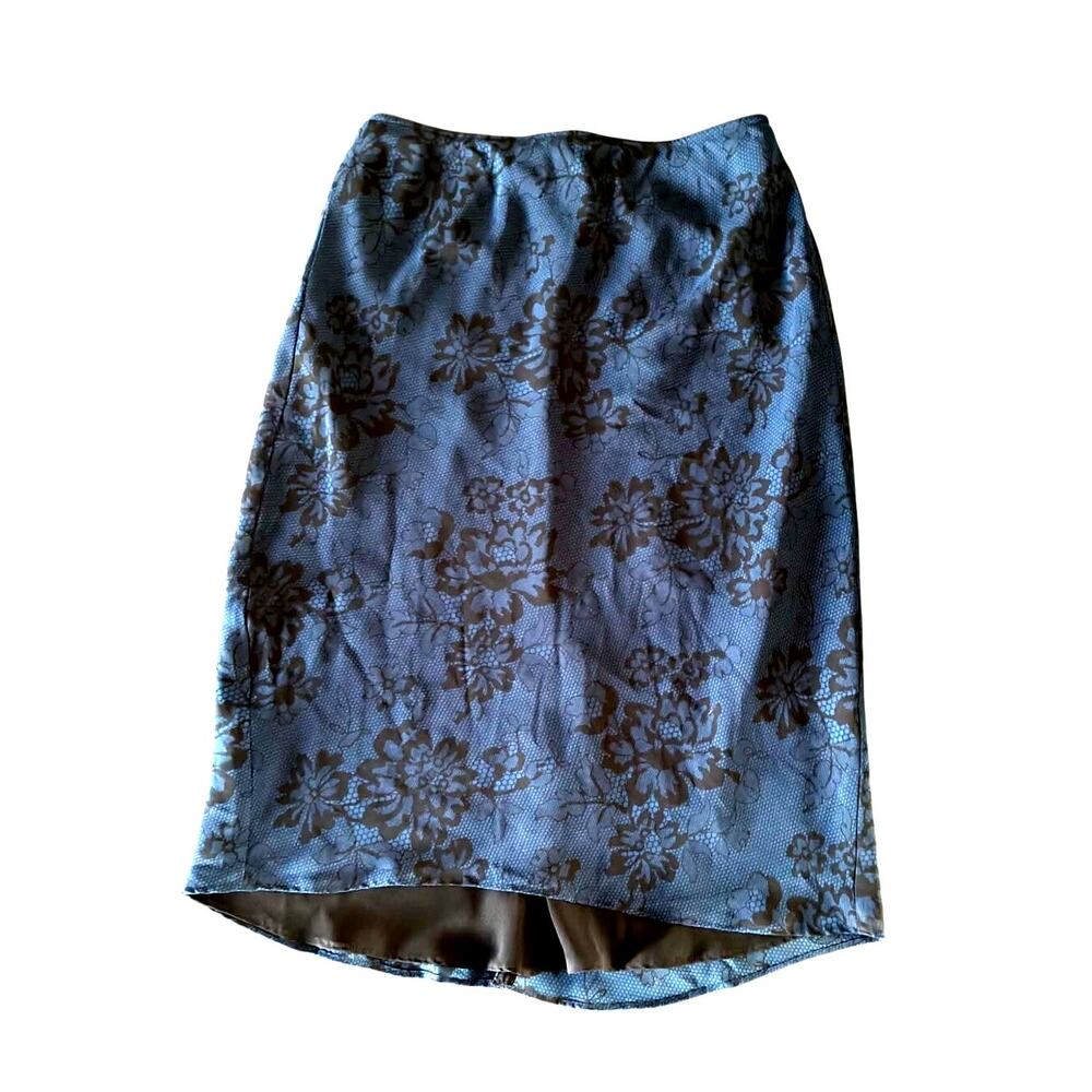 Express Dark Blue & Black Floral Lace Pattern Skirt - S